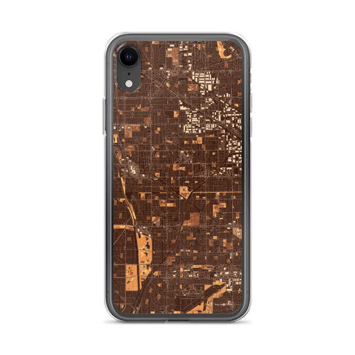 Custom iPhone XR Cerritos California Map Phone Case in Ember
