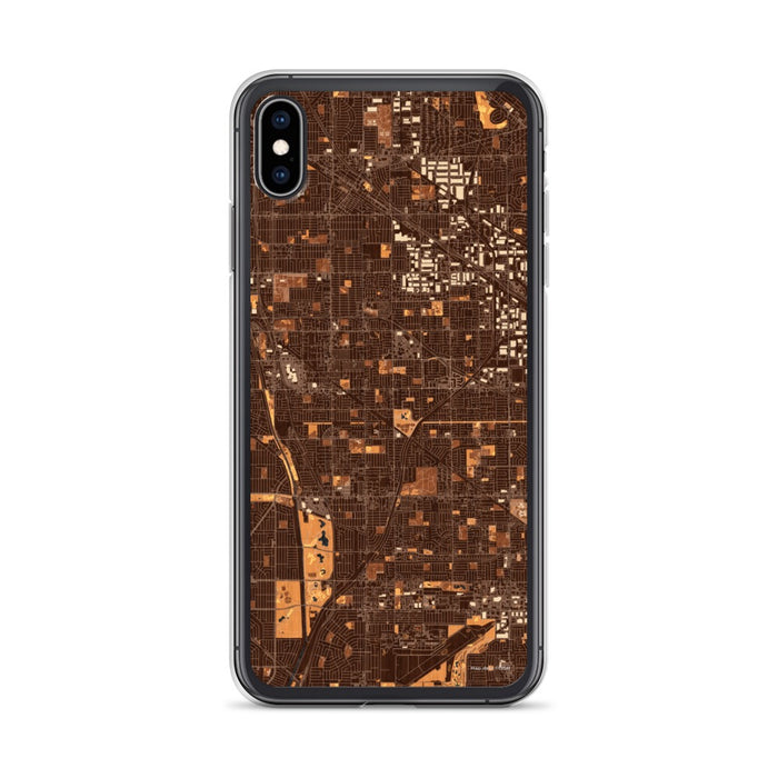 Custom iPhone XS Max Cerritos California Map Phone Case in Ember