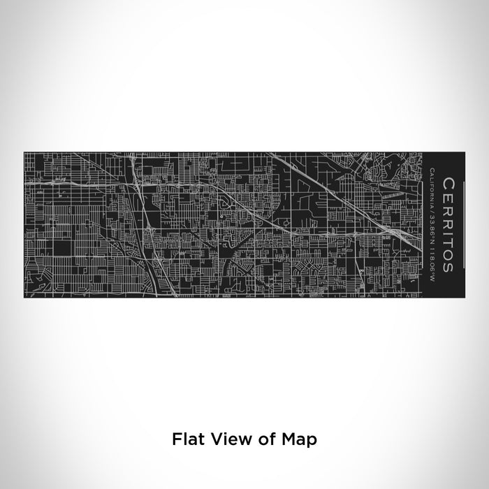 Rendered View of Cerritos California Map Engraving on 10oz Stainless Steel Insulated Cup with Sliding Lid in Black
