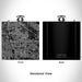 Rendered View of Cerritos California Map Engraving on 6oz Stainless Steel Flask in Black
