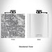 Rendered View of Cerritos California Map Engraving on 6oz Stainless Steel Flask in White