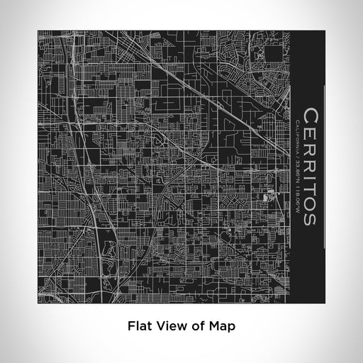 Rendered View of Cerritos California Map Engraving on 17oz Stainless Steel Insulated Tumbler in Black