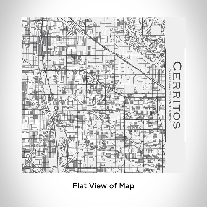 Rendered View of Cerritos California Map Engraving on 17oz Stainless Steel Insulated Tumbler in White
