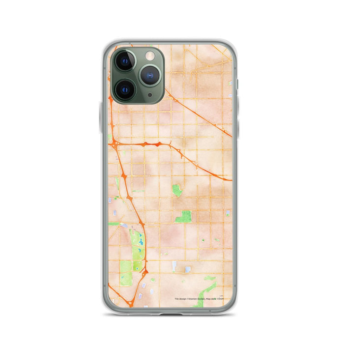 Custom iPhone 11 Pro Cerritos California Map Phone Case in Watercolor