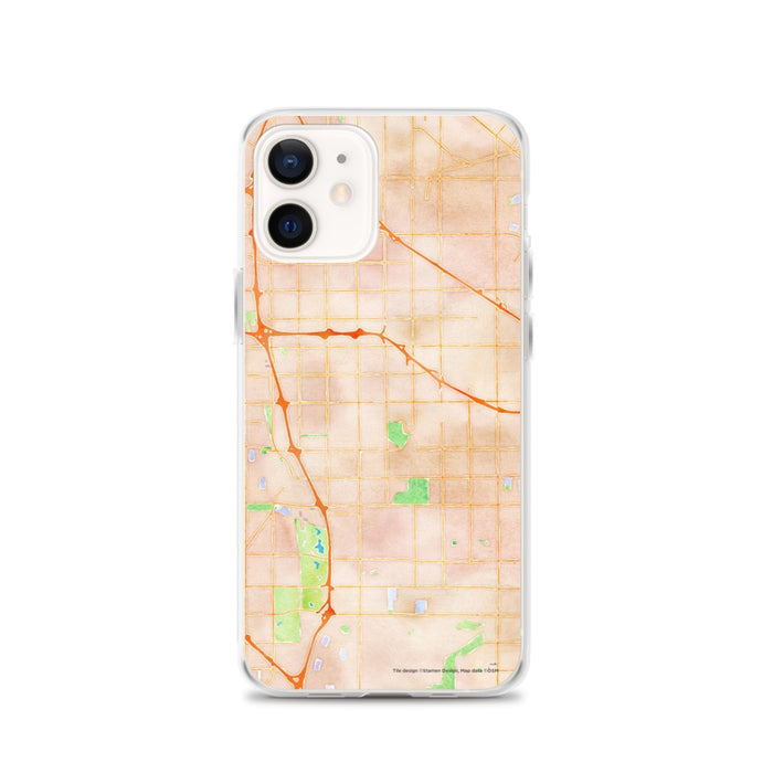 Custom iPhone 12 Cerritos California Map Phone Case in Watercolor