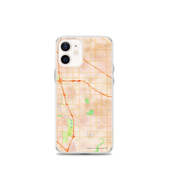 Custom iPhone 12 mini Cerritos California Map Phone Case in Watercolor