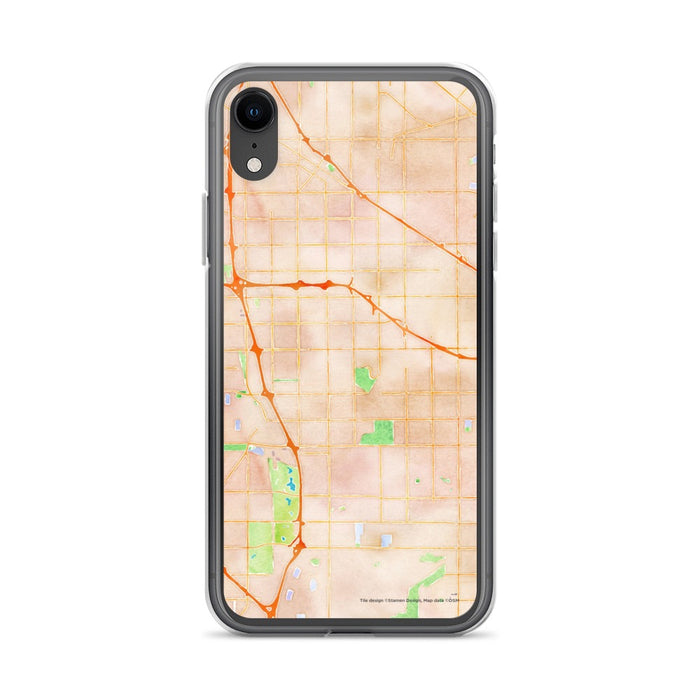 Custom iPhone XR Cerritos California Map Phone Case in Watercolor