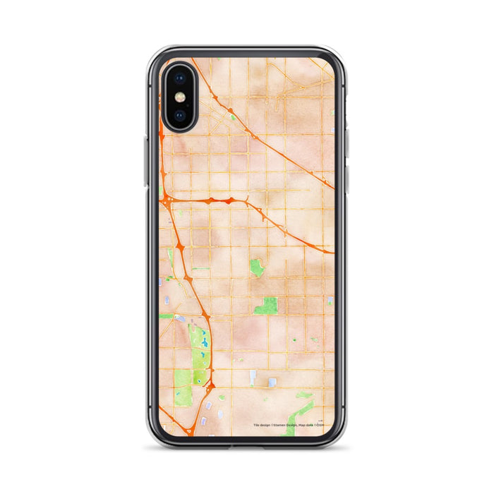 Custom iPhone X/XS Cerritos California Map Phone Case in Watercolor