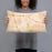 Person holding 20x12 Custom Cerritos California Map Throw Pillow in Watercolor