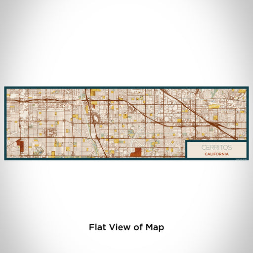 Flat View of Map Custom Cerritos California Map Enamel Mug in Woodblock