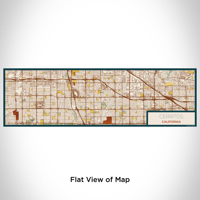 Flat View of Map Custom Cerritos California Map Enamel Mug in Woodblock