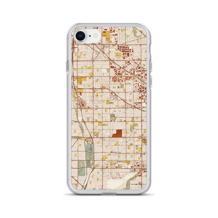 Custom iPhone SE Cerritos California Map Phone Case in Woodblock