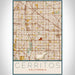 Cerritos California Map Print Portrait Orientation in Woodblock Style With Shaded Background