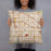 Person holding 18x18 Custom Cerritos California Map Throw Pillow in Woodblock