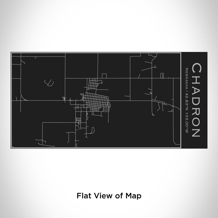 Rendered View of Chadron Nebraska Map Engraving on 17oz Stainless Steel Insulated Cola Bottle in Black