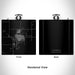 Rendered View of Chadron Nebraska Map Engraving on 6oz Stainless Steel Flask in Black
