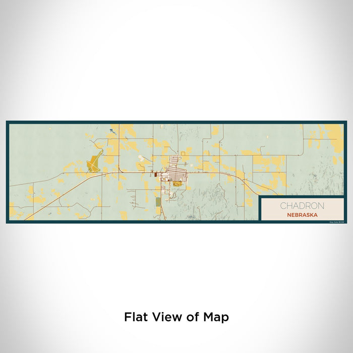 Flat View of Map Custom Chadron Nebraska Map Enamel Mug in Woodblock
