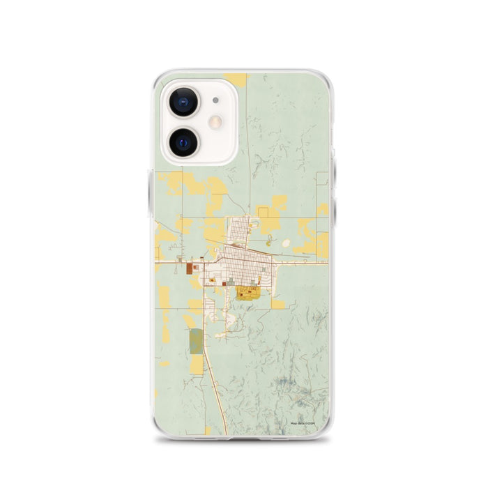 Custom Chadron Nebraska Map iPhone 12 Phone Case in Woodblock