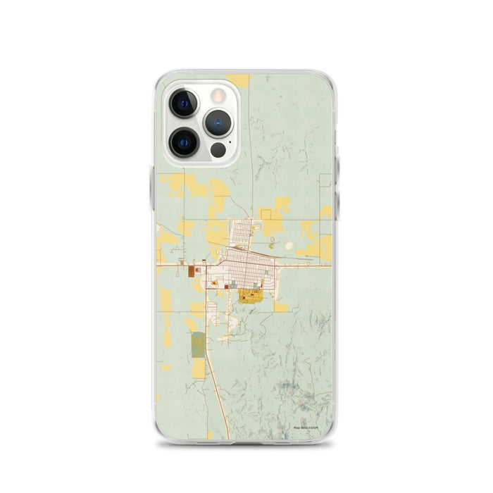 Custom Chadron Nebraska Map iPhone 12 Pro Phone Case in Woodblock