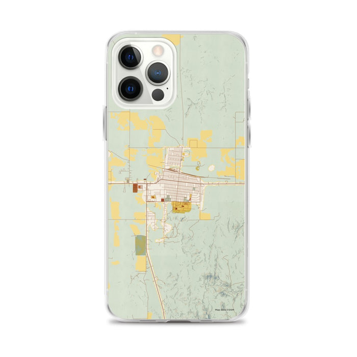 Custom Chadron Nebraska Map iPhone 12 Pro Max Phone Case in Woodblock