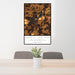 24x36 Chain O' Lakes-King Wisconsin Map Print Portrait Orientation in Ember Style Behind 2 Chairs Table and Potted Plant