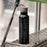 Chain O' Lakes-King Wisconsin Custom Engraved City Map Inscription Coordinates on 20oz Stainless Steel Insulated Bottle with Bamboo Top in Black