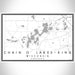 Chain O' Lakes-King Wisconsin Map Print Landscape Orientation in Classic Style With Shaded Background