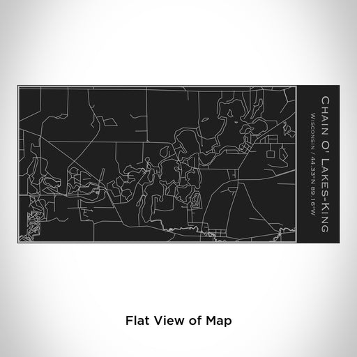Rendered View of Chain O' Lakes-King Wisconsin Map Engraving on 17oz Stainless Steel Insulated Cola Bottle in Black