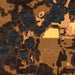Chain O' Lakes-King Wisconsin Map Print in Ember Style Zoomed In Close Up Showing Details