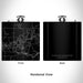 Rendered View of Chain O' Lakes-King Wisconsin Map Engraving on 6oz Stainless Steel Flask in Black