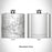 Rendered View of Chain O' Lakes-King Wisconsin Map Engraving on 6oz Stainless Steel Flask