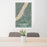 24x36 Chamberlain South Dakota Map Print Portrait Orientation in Afternoon Style Behind 2 Chairs Table and Potted Plant