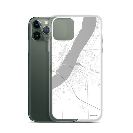 Custom Chamberlain South Dakota Map Phone Case in Classic on Table with Laptop and Plant