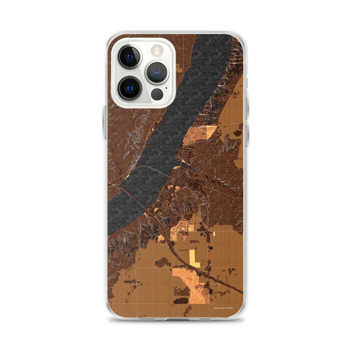 Custom Chamberlain South Dakota Map iPhone 12 Pro Max Phone Case in Ember