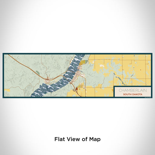 Flat View of Map Custom Chamberlain South Dakota Map Enamel Mug in Woodblock