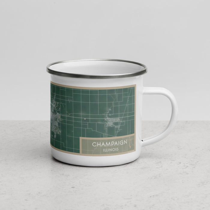 Right View Custom Champaign Illinois Map Enamel Mug in Afternoon