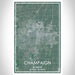 Champaign Illinois Map Print Portrait Orientation in Afternoon Style With Shaded Background