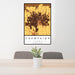 24x36 Champaign Illinois Map Print Portrait Orientation in Ember Style Behind 2 Chairs Table and Potted Plant