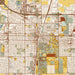 Champaign Illinois Map Print in Woodblock Style Zoomed In Close Up Showing Details