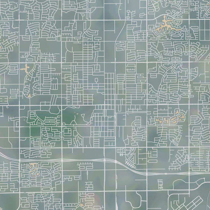 Chandler Arizona Map Print in Afternoon Style Zoomed In Close Up Showing Details