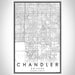 Chandler Arizona Map Print Portrait Orientation in Classic Style With Shaded Background