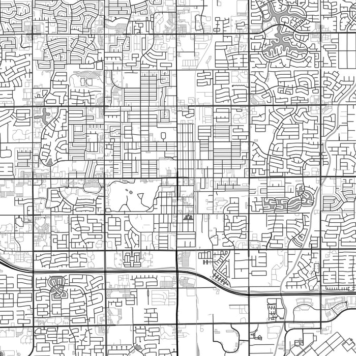 Chandler Arizona Map Print in Classic Style Zoomed In Close Up Showing Details