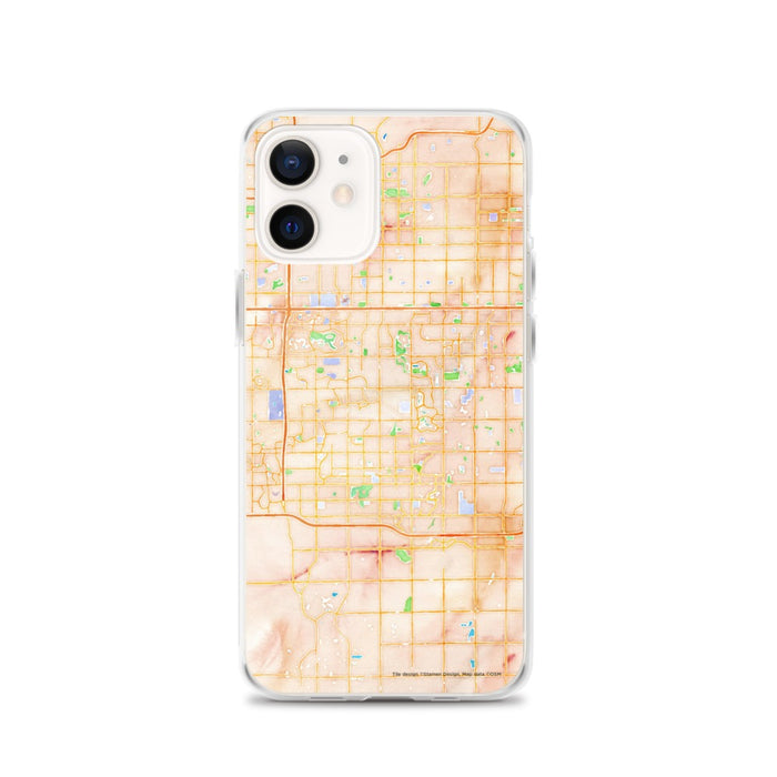 Custom Chandler Arizona Map iPhone 12 Phone Case in Watercolor