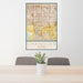 24x36 Chandler Arizona Map Print Portrait Orientation in Woodblock Style Behind 2 Chairs Table and Potted Plant