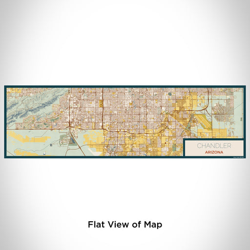 Flat View of Map Custom Chandler Arizona Map Enamel Mug in Woodblock