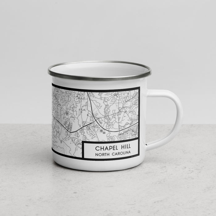 Right View Custom Chapel Hill North Carolina Map Enamel Mug in Classic
