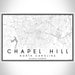 Chapel Hill North Carolina Map Print Landscape Orientation in Classic Style With Shaded Background