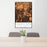 24x36 Chapel Hill North Carolina Map Print Portrait Orientation in Ember Style Behind 2 Chairs Table and Potted Plant