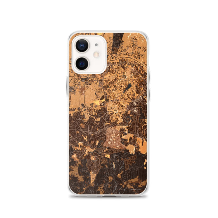 Custom Chapel Hill North Carolina Map iPhone 12 Phone Case in Ember