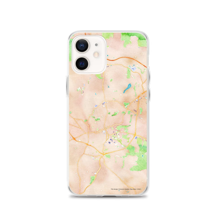 Custom Chapel Hill North Carolina Map iPhone 12 Phone Case in Watercolor